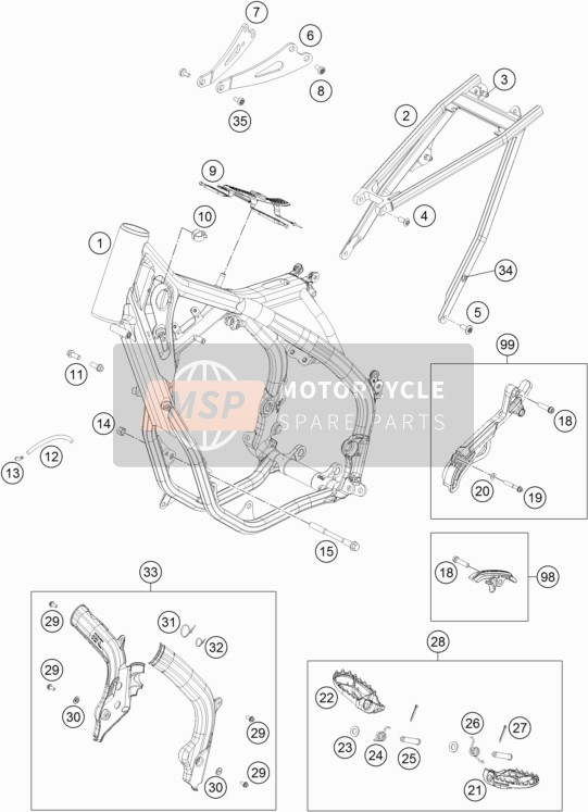 KTM 250 SX Europe 2017 Frame for a 2017 KTM 250 SX Europe