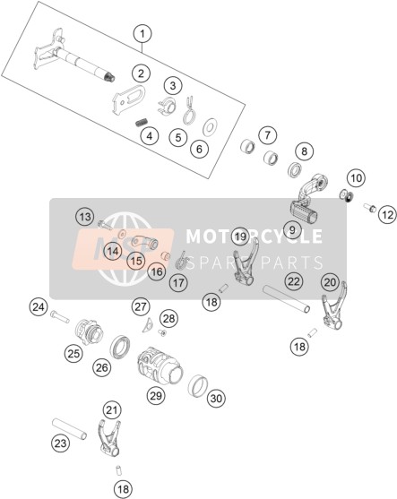 KTM 250 SX Europe 2017 Mécanisme de changement de vitesse pour un 2017 KTM 250 SX Europe