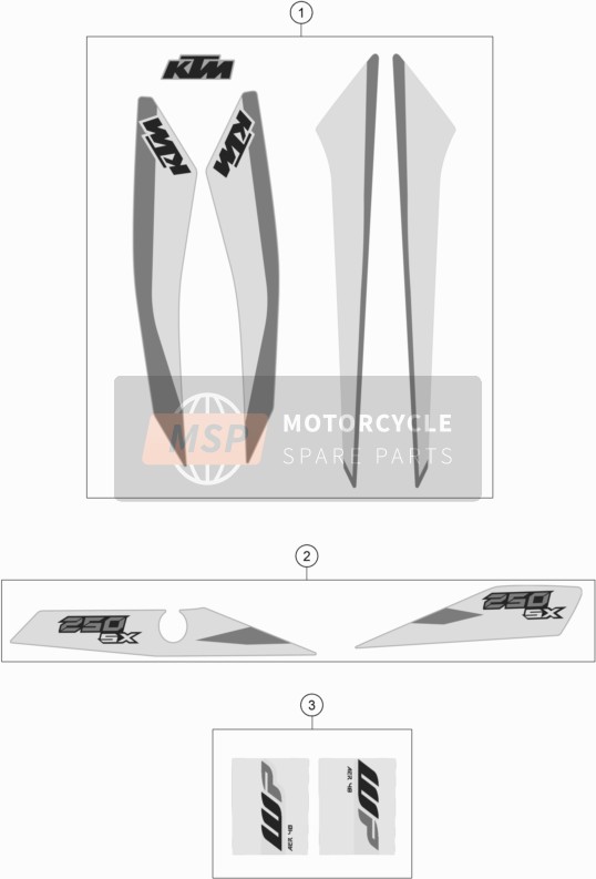 KTM 250 SX Europe 2018 Decal for a 2018 KTM 250 SX Europe