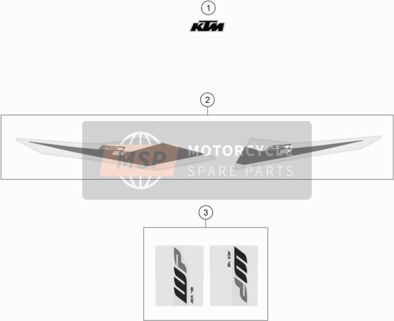 KTM 250 SX Europe 2019 Decal for a 2019 KTM 250 SX Europe
