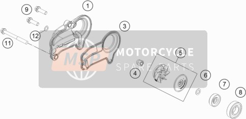 KTM 250 SX USA 2019 Pompa dell'acqua per un 2019 KTM 250 SX USA