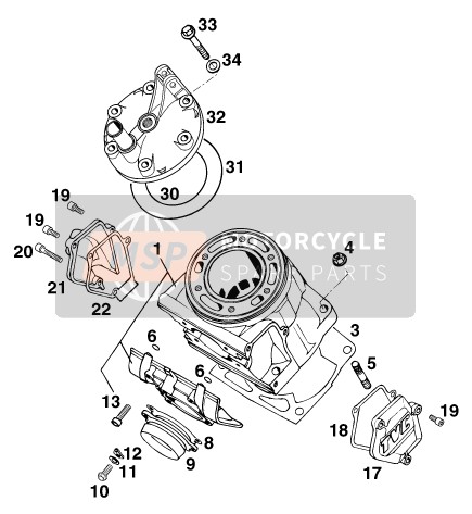 KTM 250 SX M/O USA 1996 Cylinder for a 1996 KTM 250 SX M/O USA