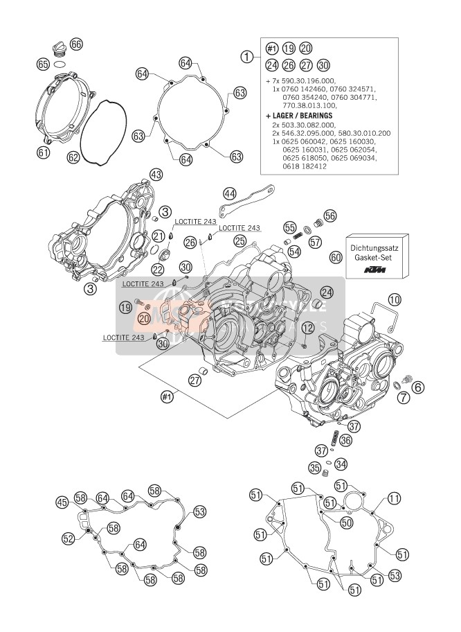 KTM 250 SXS-F Europe 2006 Engine Case for a 2006 KTM 250 SXS-F Europe
