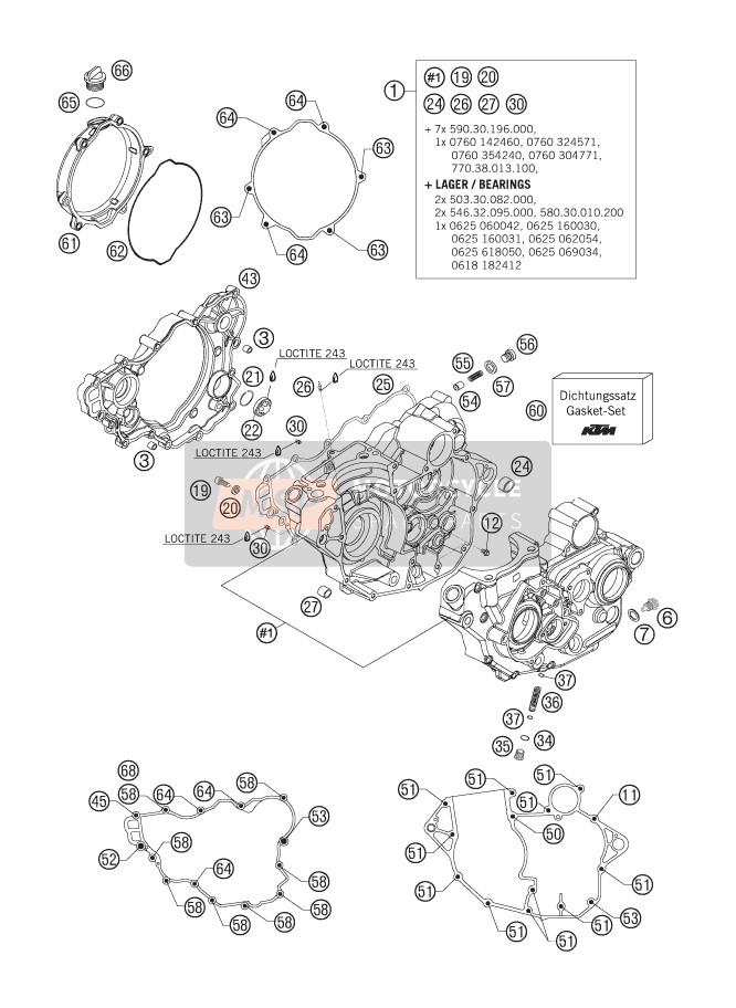 KTM 250 SXS-F Europe 2007 Engine Case for a 2007 KTM 250 SXS-F Europe