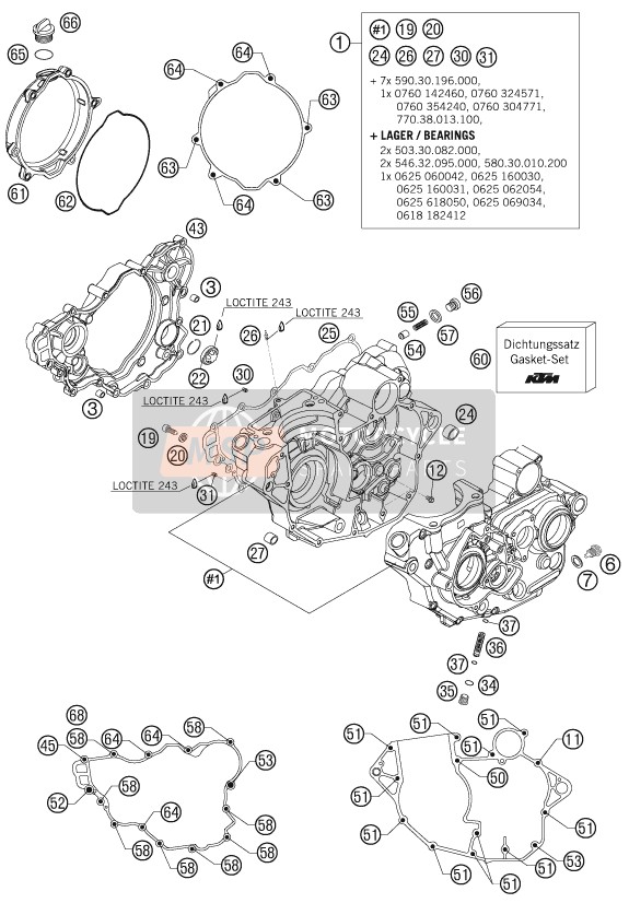 KTM 250 SXS-F Europe 2008 Engine Case for a 2008 KTM 250 SXS-F Europe