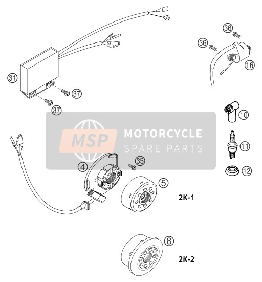 KTM 250 SXS Europe 2003 Ignition System for a 2003 KTM 250 SXS Europe