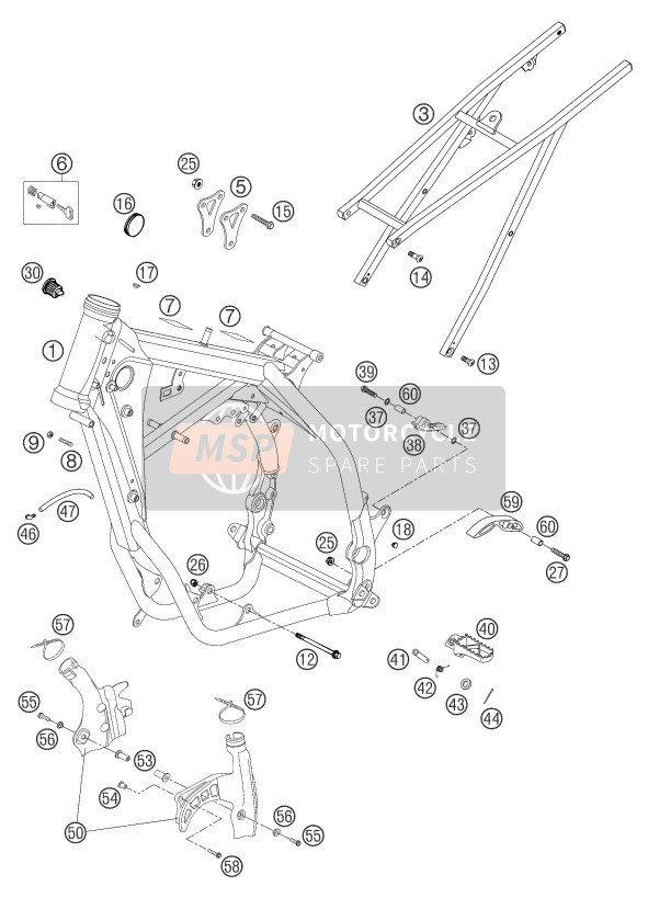 KTM 250 SXS Europe 2004 Telaio per un 2004 KTM 250 SXS Europe