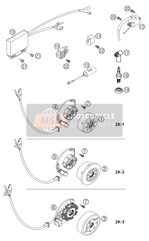 KTM 250 SXS Europe 2004 Système de mise à feu pour un 2004 KTM 250 SXS Europe