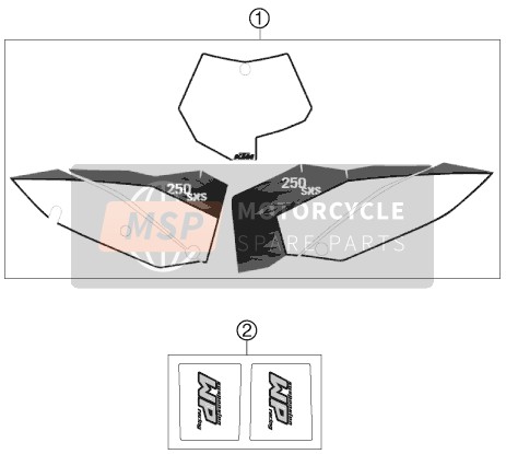 KTM 250 SXS Europe 2007 Decal for a 2007 KTM 250 SXS Europe