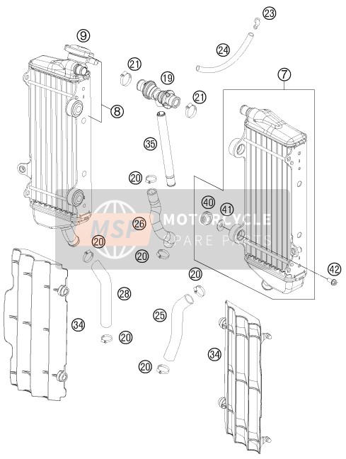 KTM 250 XC-F USA 2011 Système de refroidissement pour un 2011 KTM 250 XC-F USA