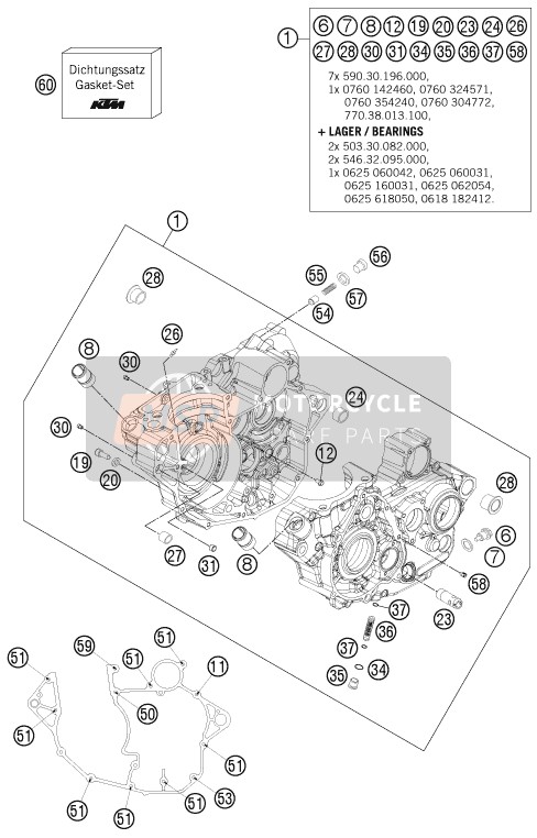 KTM 250 XC-F USA 2011 Engine Case for a 2011 KTM 250 XC-F USA