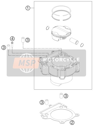 KTM 250 XC-F USA 2012 Cylinder for a 2012 KTM 250 XC-F USA