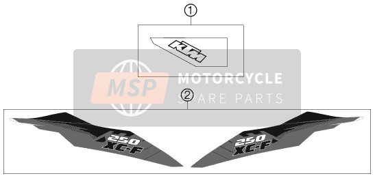 KTM 250 XC-F USA 2012 Sticker voor een 2012 KTM 250 XC-F USA