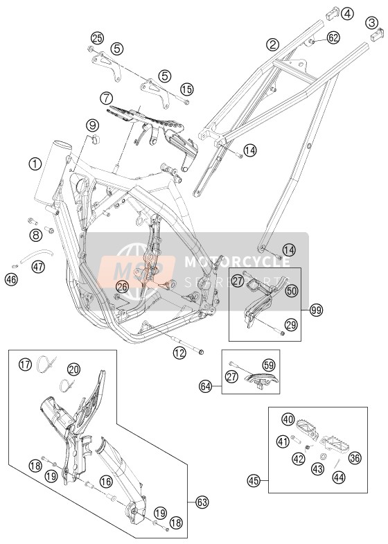 KTM 250 XC-F USA 2012 Cuadro para un 2012 KTM 250 XC-F USA