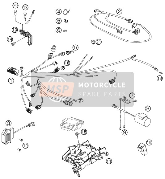 KTM 250 XC-F USA 2012 Wiring Harness for a 2012 KTM 250 XC-F USA