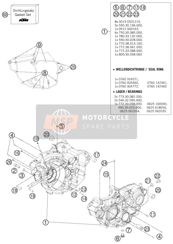 KTM 250 XC-F USA 2013 Boîtier moteur pour un 2013 KTM 250 XC-F USA