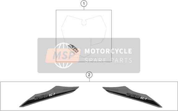KTM 250 XC-F USA 2014 Sticker voor een 2014 KTM 250 XC-F USA