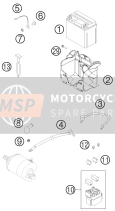 KTM 250 XC-F USA 2015 Batería para un 2015 KTM 250 XC-F USA