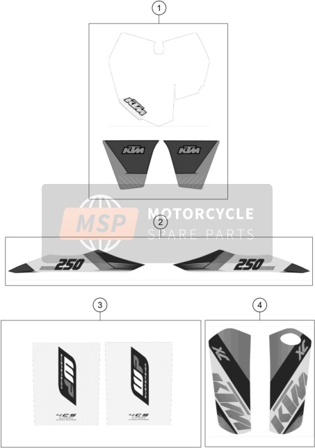 KTM 250 XC-F USA 2015 Sticker voor een 2015 KTM 250 XC-F USA