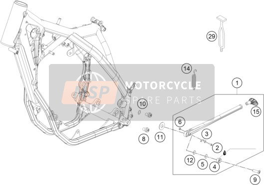 KTM 250 XC-F USA 2015 Lado / Caballete central para un 2015 KTM 250 XC-F USA