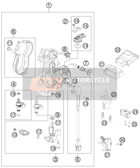 KTM 250 XC-F USA 2015 Throttle Body for a 2015 KTM 250 XC-F USA