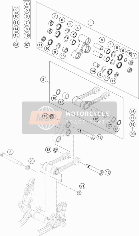 KTM 250 XC-F USA 2016 Pro Lever Linking for a 2016 KTM 250 XC-F USA