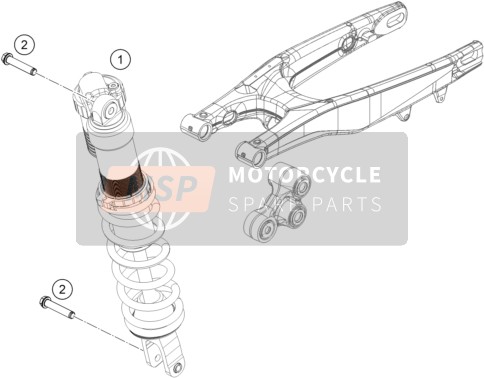 KTM 250 XC-F USA 2016 Schokdemper voor een 2016 KTM 250 XC-F USA