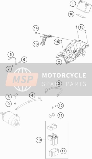 KTM 250 XC-F USA 2018 Batería para un 2018 KTM 250 XC-F USA