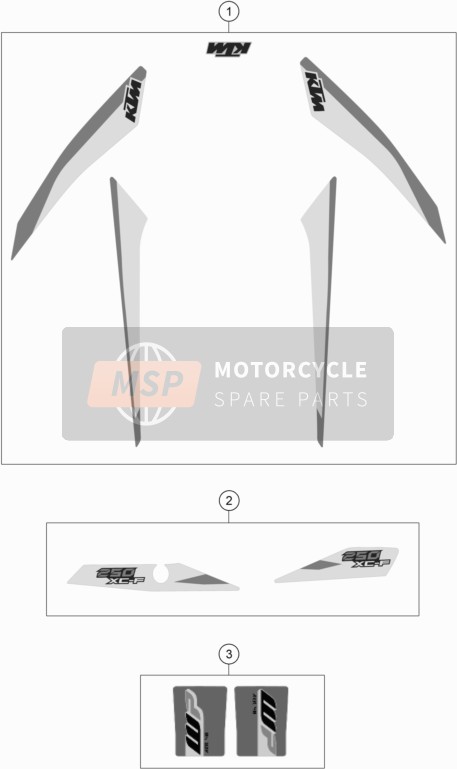 KTM 250 XC-F USA 2018 Sticker voor een 2018 KTM 250 XC-F USA