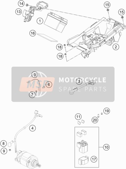 KTM 250 XC-F USA 2019 Battery for a 2019 KTM 250 XC-F USA
