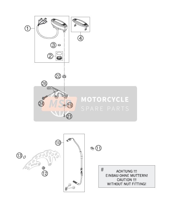 KTM 250 XC-W USA 2006 Instrumenten / Slotsysteem voor een 2006 KTM 250 XC-W USA