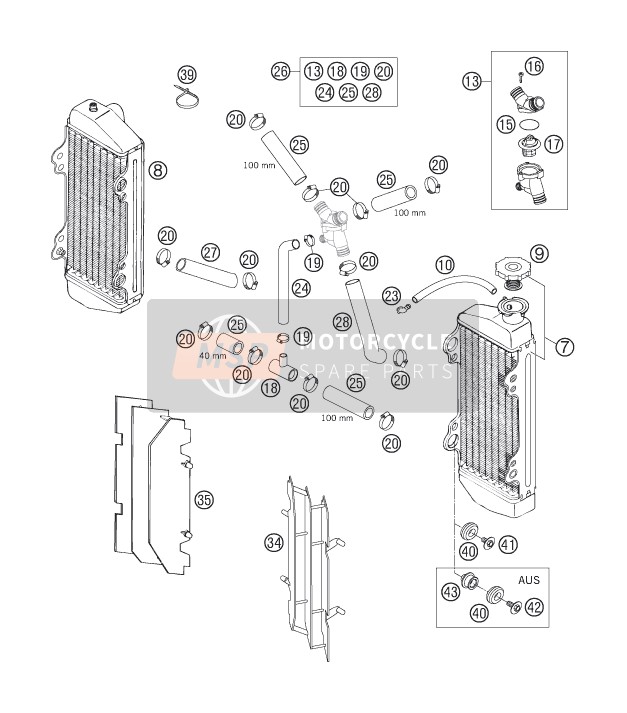 KTM 250 XC-W USA 2007 Cooling System for a 2007 KTM 250 XC-W USA