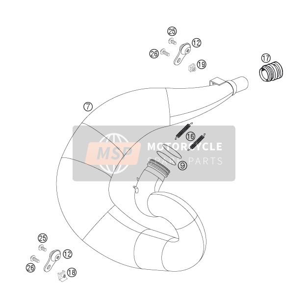 KTM 250 XC-W USA 2007 Exhaust System for a 2007 KTM 250 XC-W USA