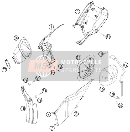 KTM 250 XC-W USA 2011 Luchtfilter voor een 2011 KTM 250 XC-W USA