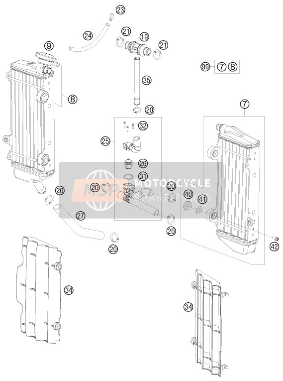 KTM 250 XC-W USA 2011 Cooling System for a 2011 KTM 250 XC-W USA