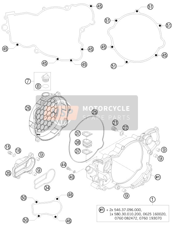 KTM 250 XC-W USA 2012 Kupplungsabdeckung für ein 2012 KTM 250 XC-W USA