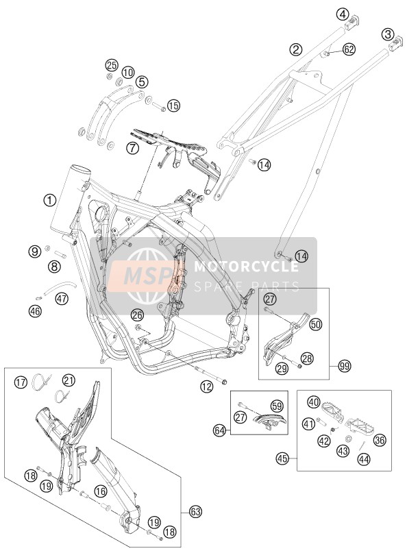 KTM 250 XC-W USA 2013 Rahmen für ein 2013 KTM 250 XC-W USA