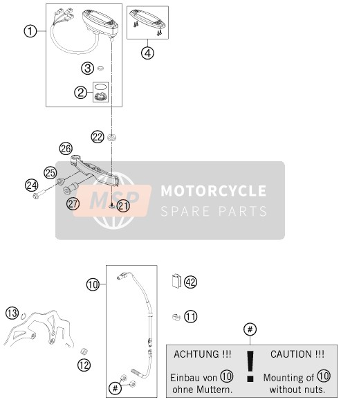 KTM 250 XC-W USA 2013 INSTRUMENTE/SPERRSYSTEM für ein 2013 KTM 250 XC-W USA