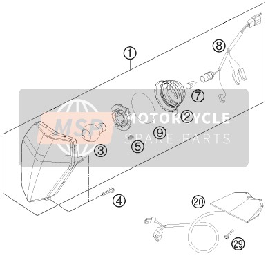 KTM 250 XC-W USA 2013 Verlichtingssysteem voor een 2013 KTM 250 XC-W USA