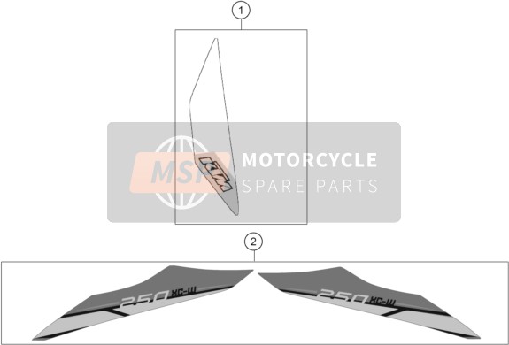 KTM 250 XC-W USA 2014 Decal for a 2014 KTM 250 XC-W USA