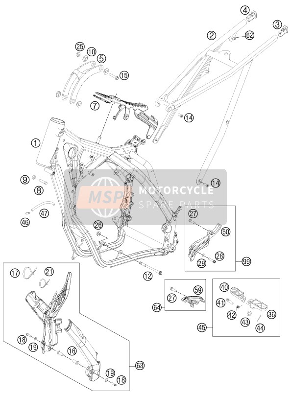 KTM 250 XC-W USA 2014 Frame for a 2014 KTM 250 XC-W USA