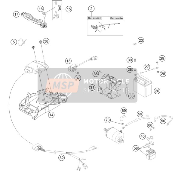 KTM 250 XC-W USA 2014 Wiring Harness for a 2014 KTM 250 XC-W USA