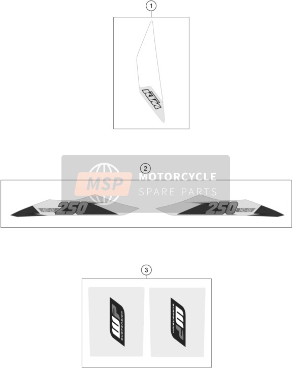 KTM 250 XC-W USA 2015 Sticker voor een 2015 KTM 250 XC-W USA