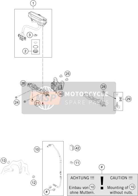 KTM 250 XC-W USA 2016 Instrumenten / Slotsysteem voor een 2016 KTM 250 XC-W USA