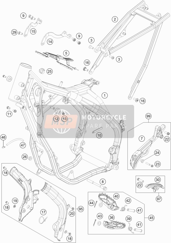 KTM 250 XC-W USA 2018 Frame for a 2018 KTM 250 XC-W USA