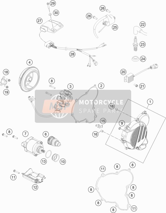 KTM 250 XC-W USA 2018 Sistema di accensione per un 2018 KTM 250 XC-W USA