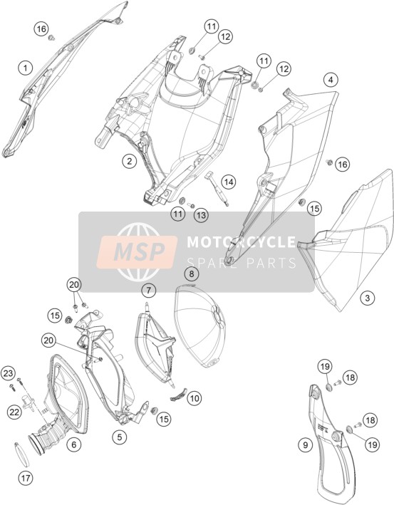KTM 250 XC-W TPI USA 2019 Filtro de aire para un 2019 KTM 250 XC-W TPI USA
