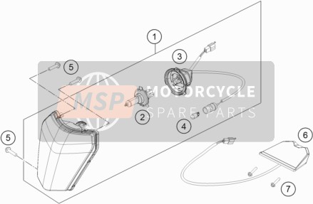 KTM 250 XC-W TPI USA 2019 Verlichtingssysteem voor een 2019 KTM 250 XC-W TPI USA