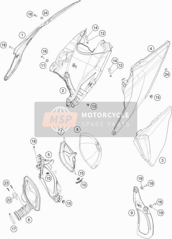 KTM 250 XC-W TPI USA 2020 Filtre à air pour un 2020 KTM 250 XC-W TPI USA