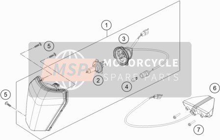 KTM 250 XC-W TPI USA 2020 Système d'éclairage pour un 2020 KTM 250 XC-W TPI USA